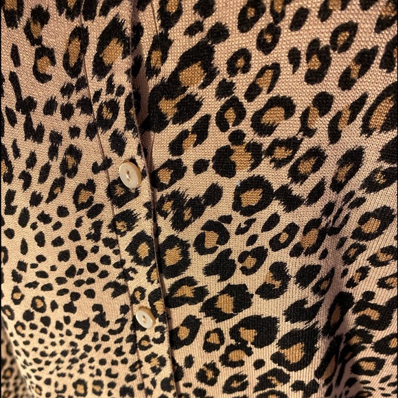 Time & Tru Leopard Ladies Cardigan Cotton SweaterM - Picture 3 of 5